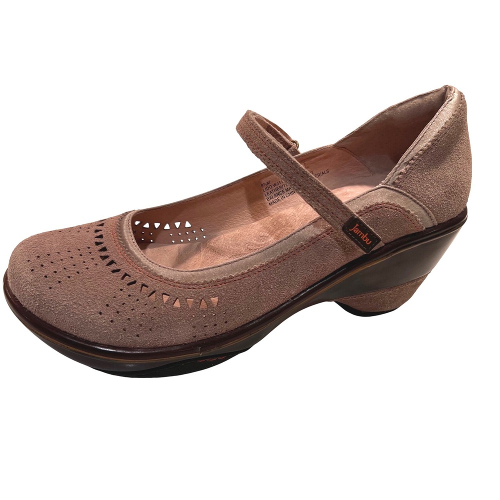 Jambu Lido Sport‎ Wedge Design Clogs Leather Arch Support Neutral Comfort 9.5